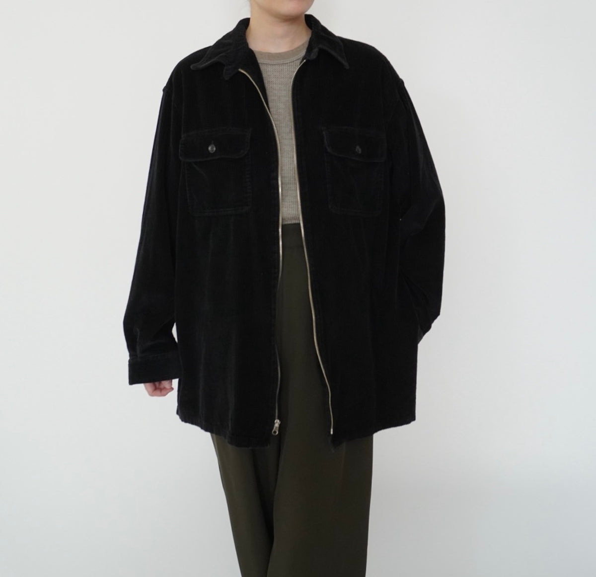 90s Zip Corduroy Shirt,Jacket