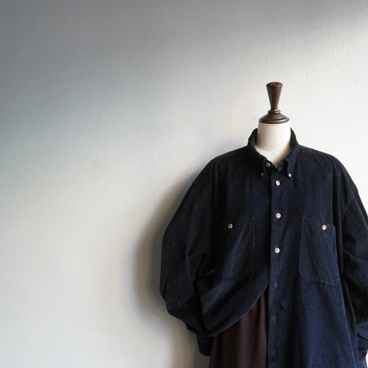 90s Black Corduroy Shirt