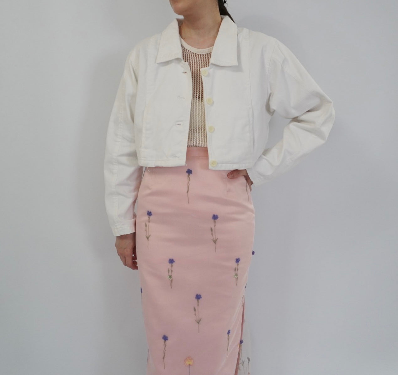90s White Cotton Jacket