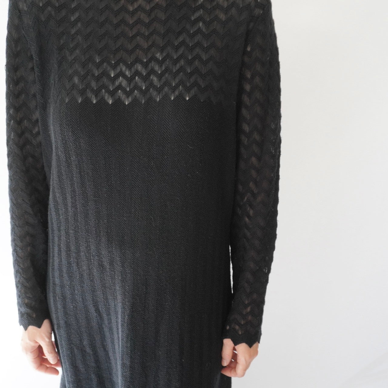 80s Black Knit Dress
