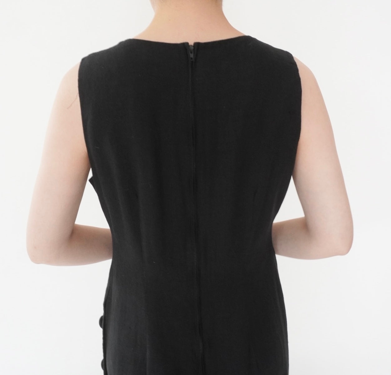 90s Black Linen Dress
