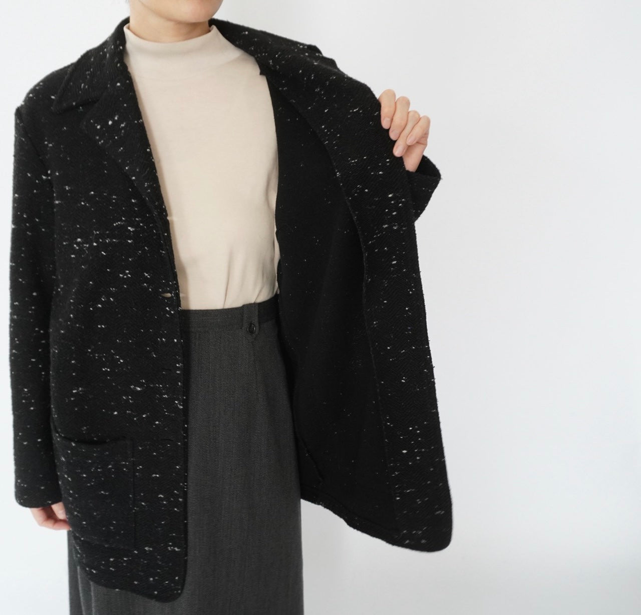 90s Black White Mix Jacket