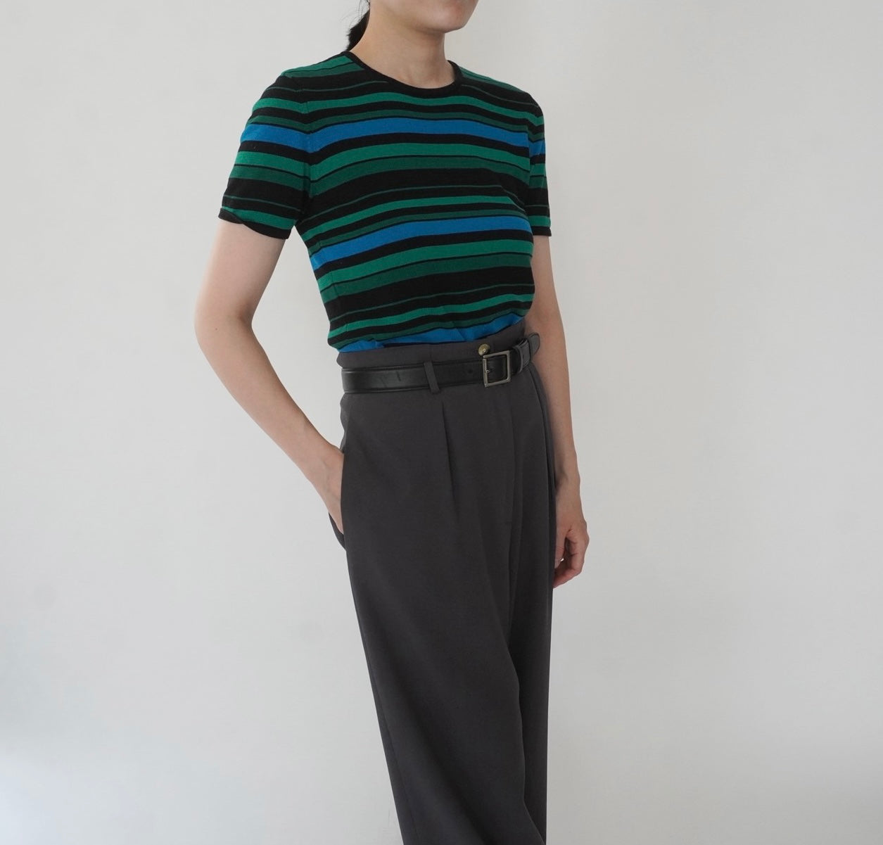 90s Silk Striped Top