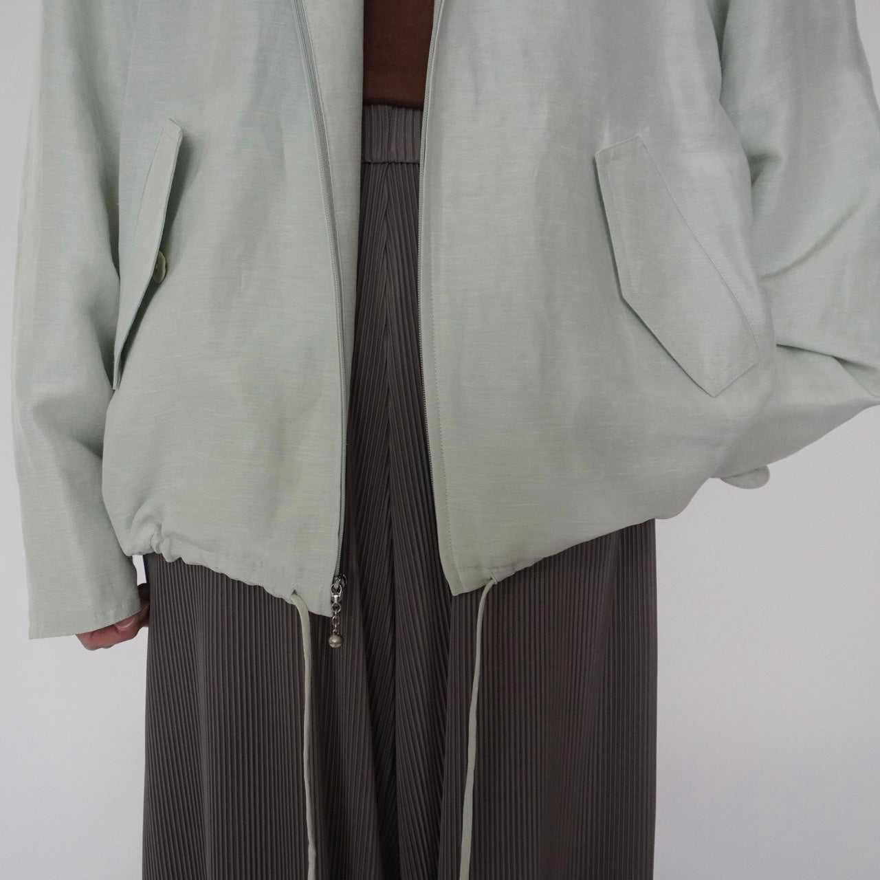 90s Linen×Silk Hoodie Jacket