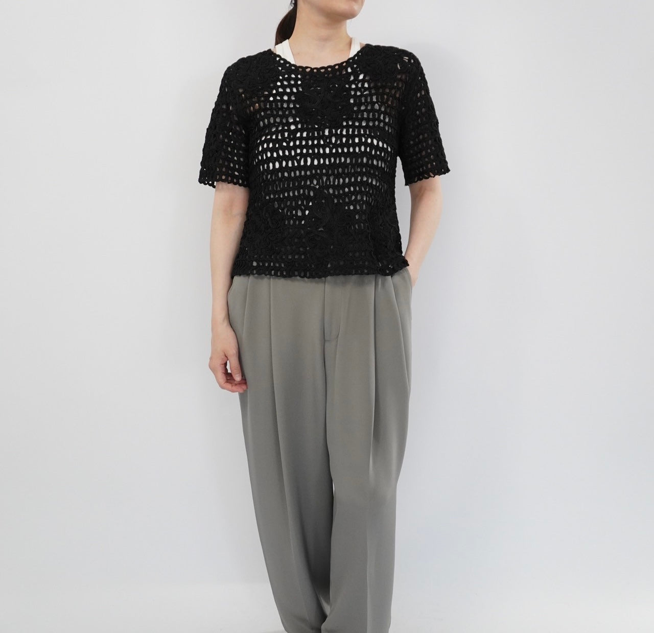 90s Cord Lace Top
