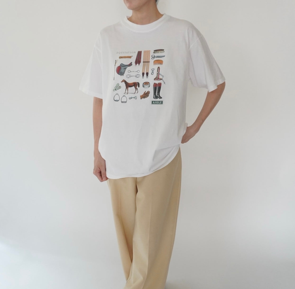 90s "AIGLE" Printed T-shirt Made in France