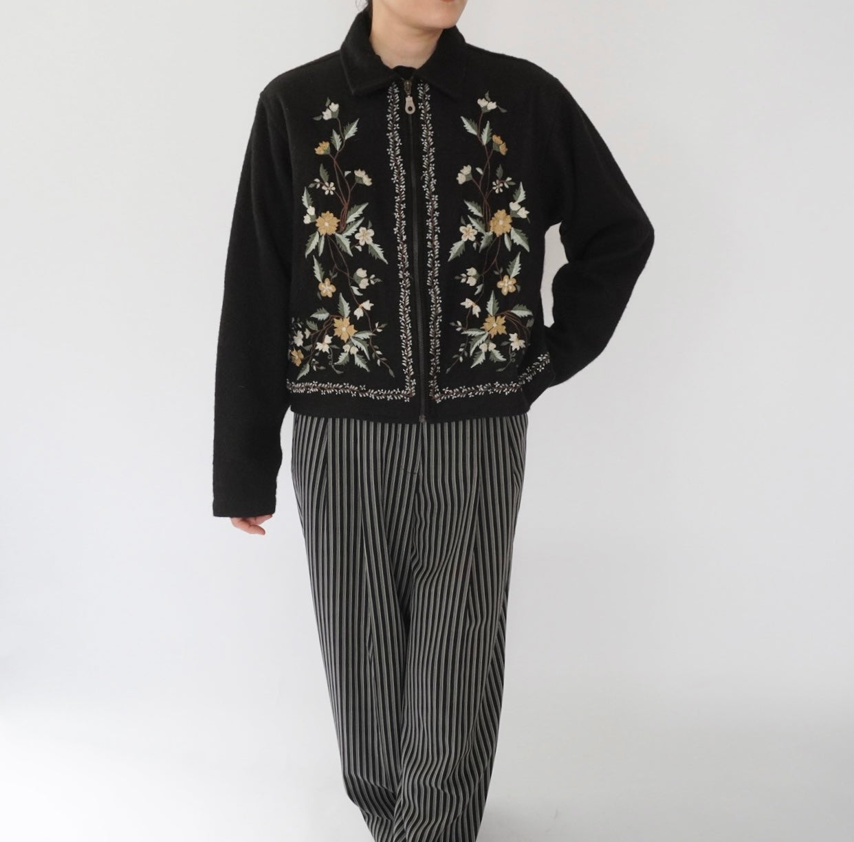 90s Embroidery Wool Jacket