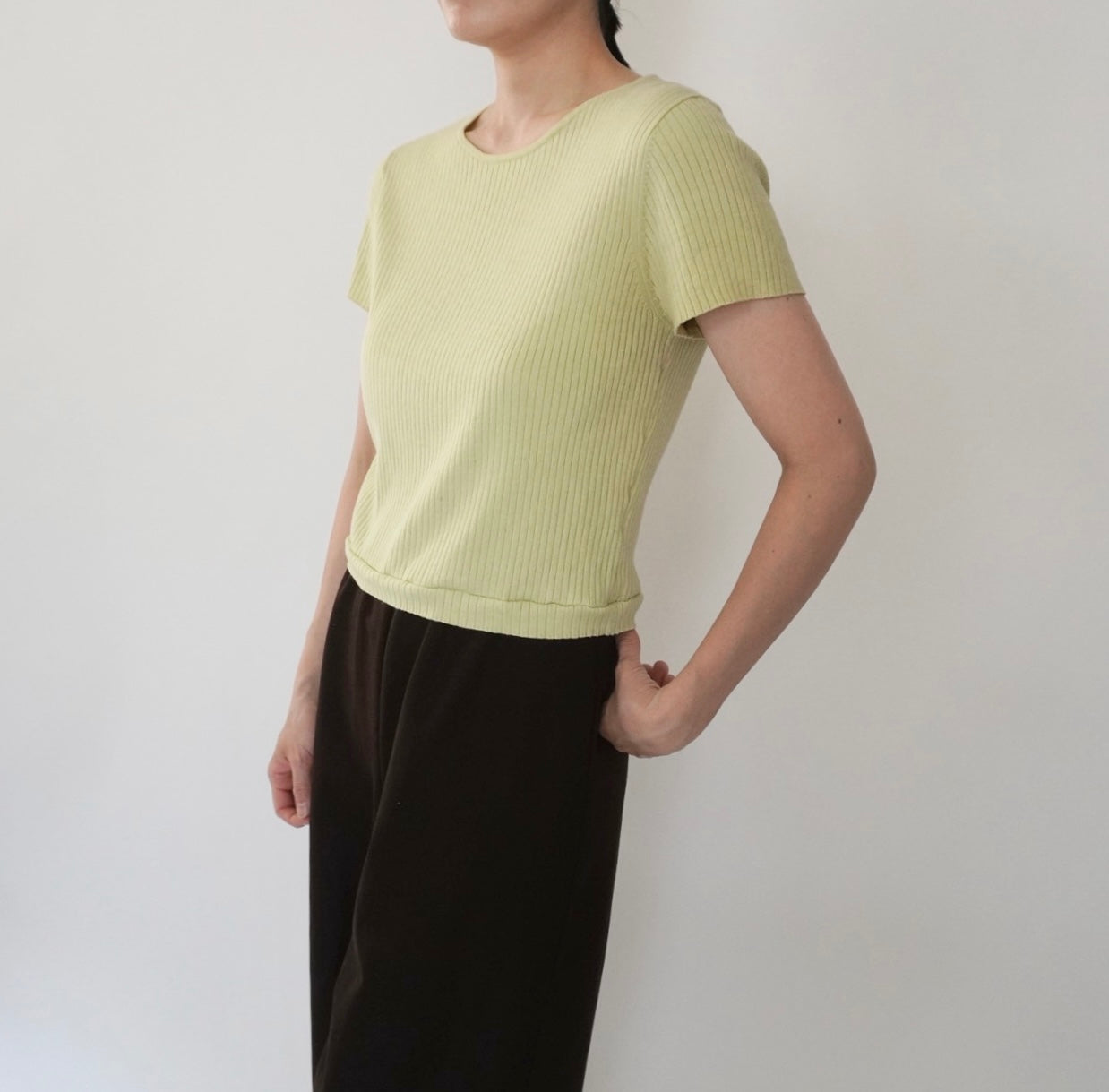90s Silk Ribbed Top