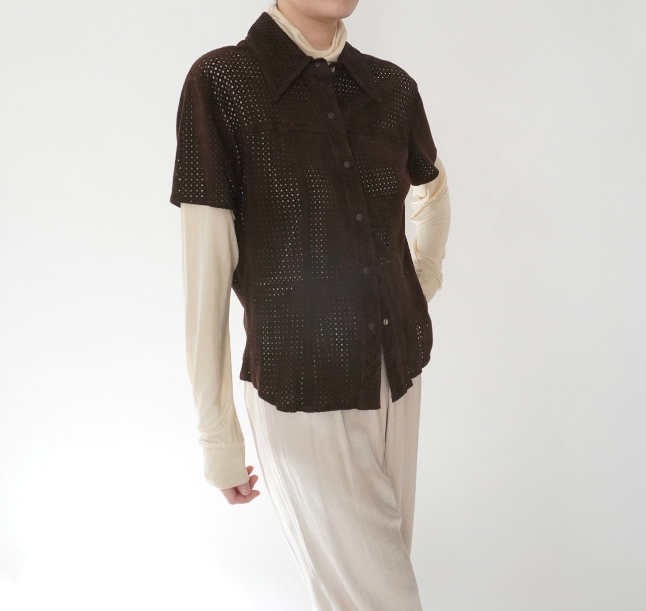 90s Suede Leather Shirt