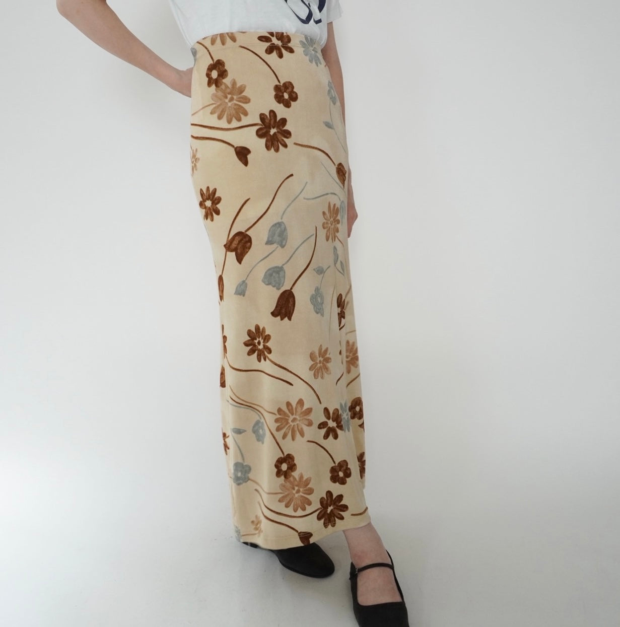 90s Floral Print Skirt Made in Italy