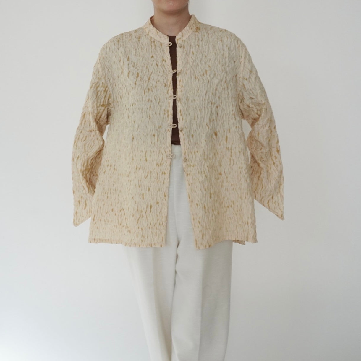 90s Pleated Silk Blouse