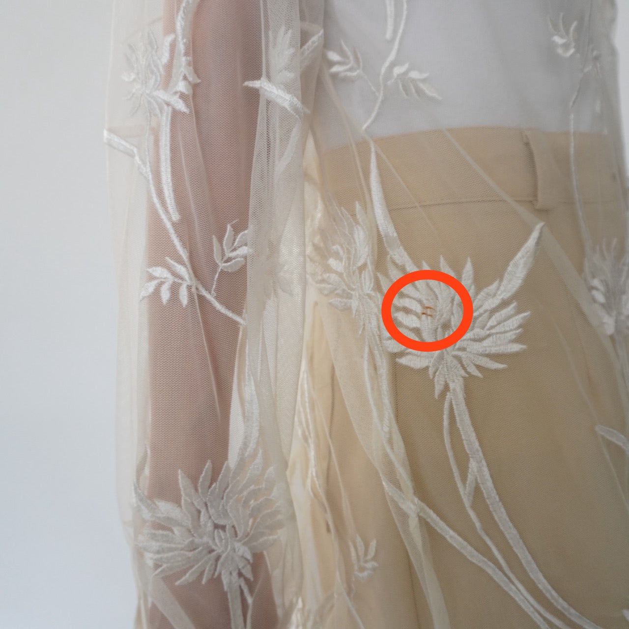 90s Embroidery Sheer Shirt