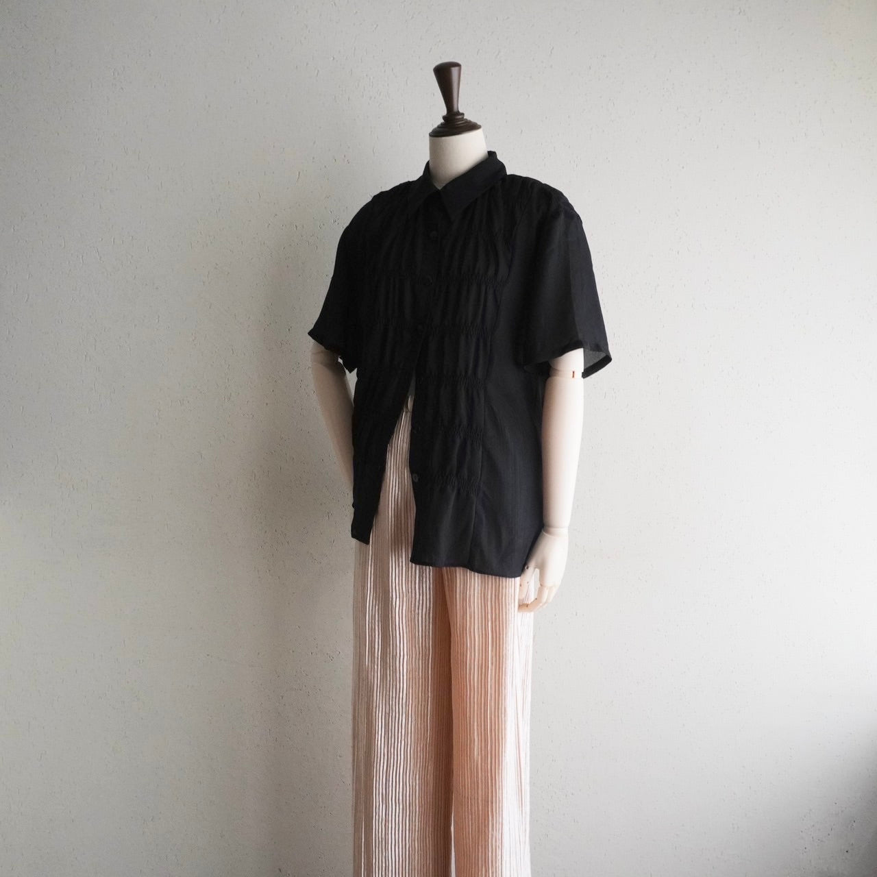 90s Pleated Sheer Shirt