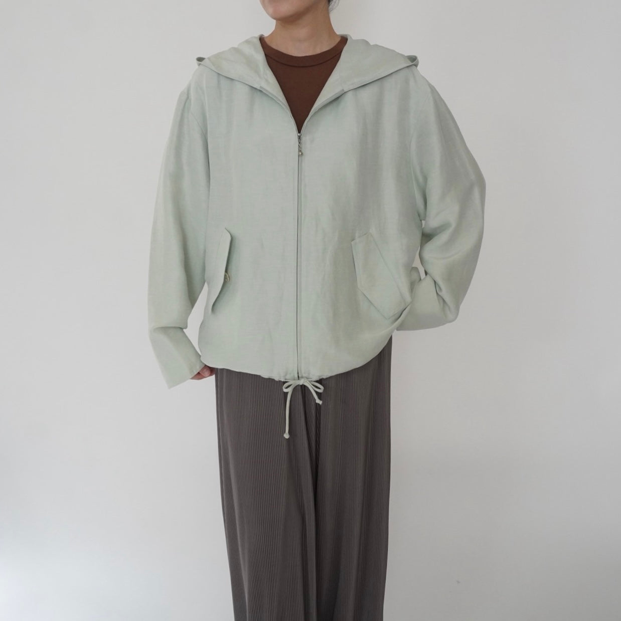 90s Linen×Silk Hoodie Jacket