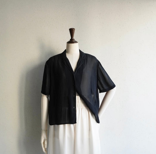 90s EURO Black Sheer Shirt
