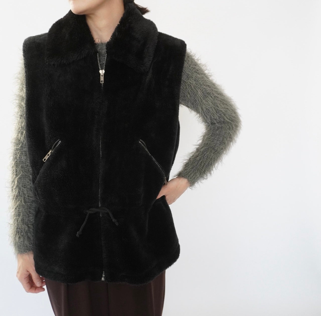 90s Fluffy Fleece Vest
