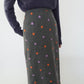 90s Wool Embroidery Maxi Skirt Made in Italy
