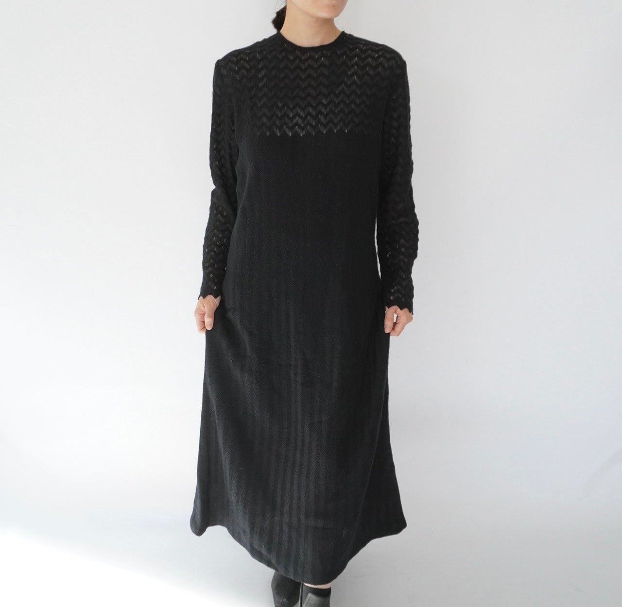 80s Black Knit Dress