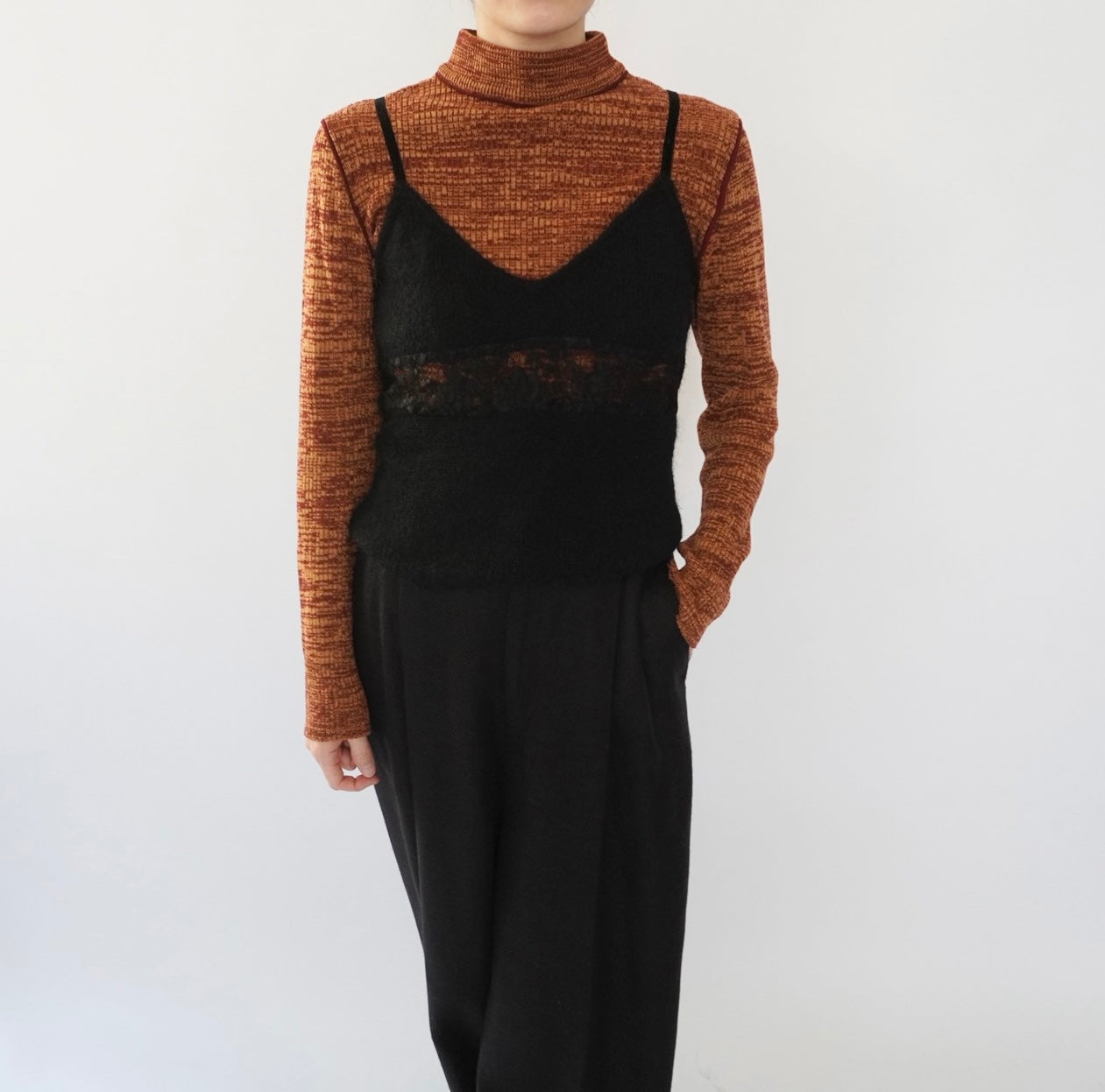 90s Lace Design Mohair Camisole Top