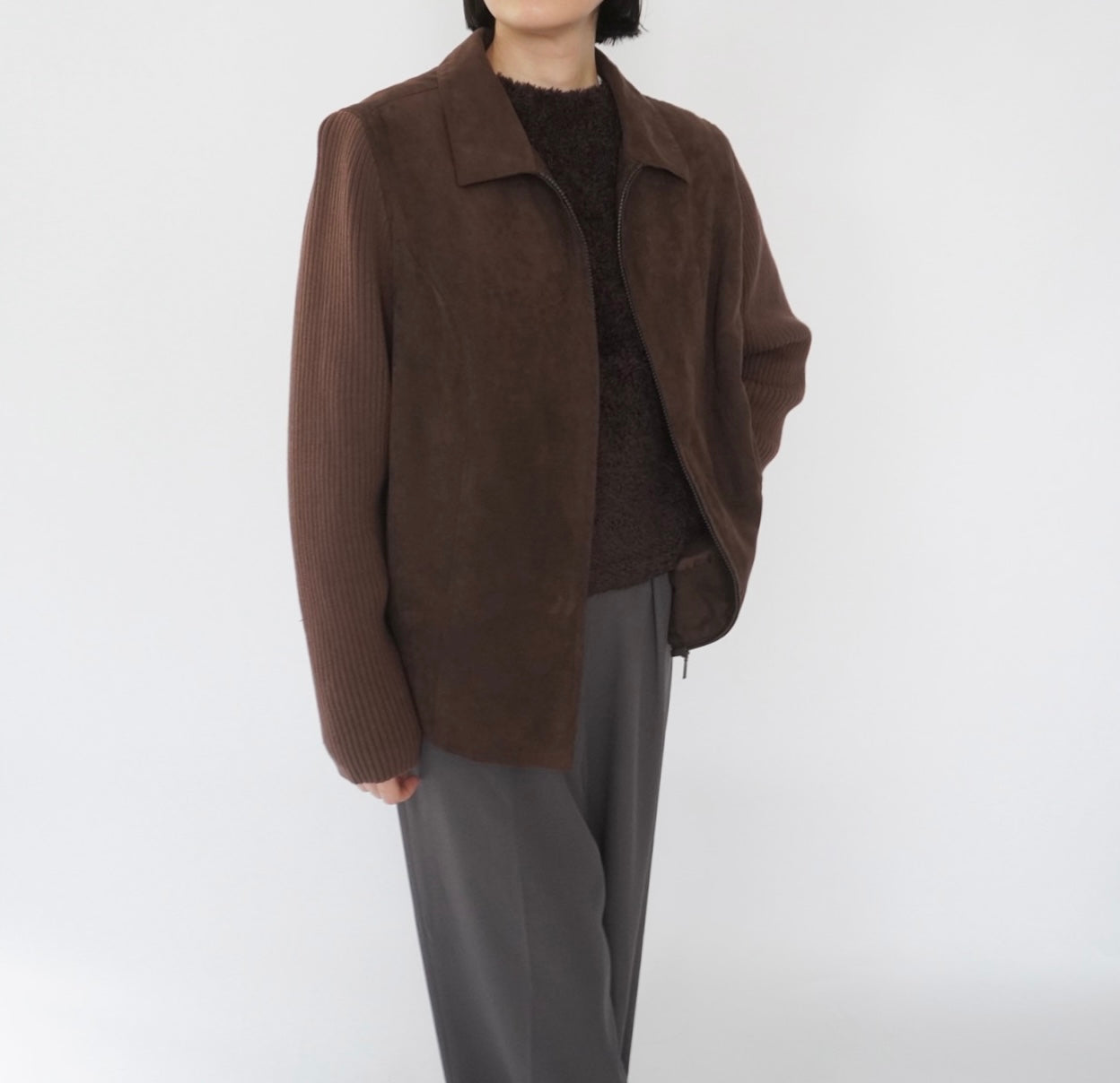 90s Ribbed Sleeves Jacket