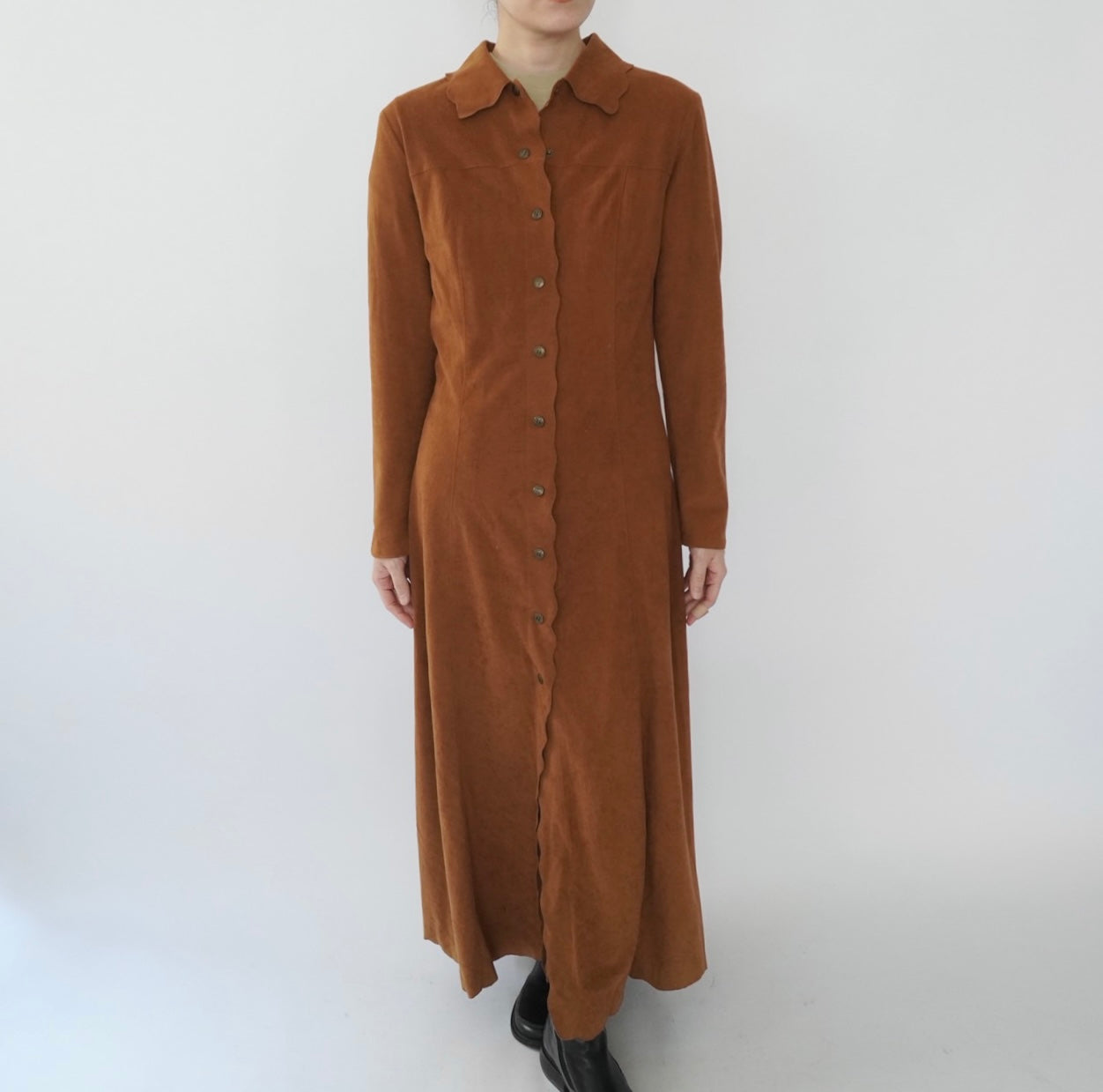90s "FENDI" Faux Suede Dress Made in Italy