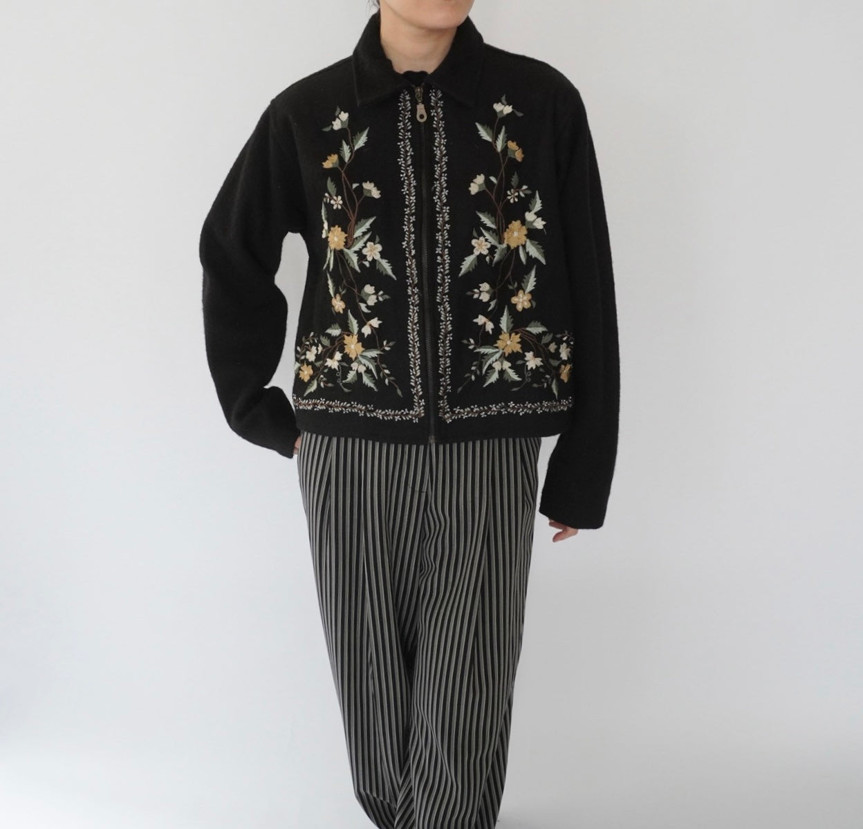 90s Embroidery Wool Jacket