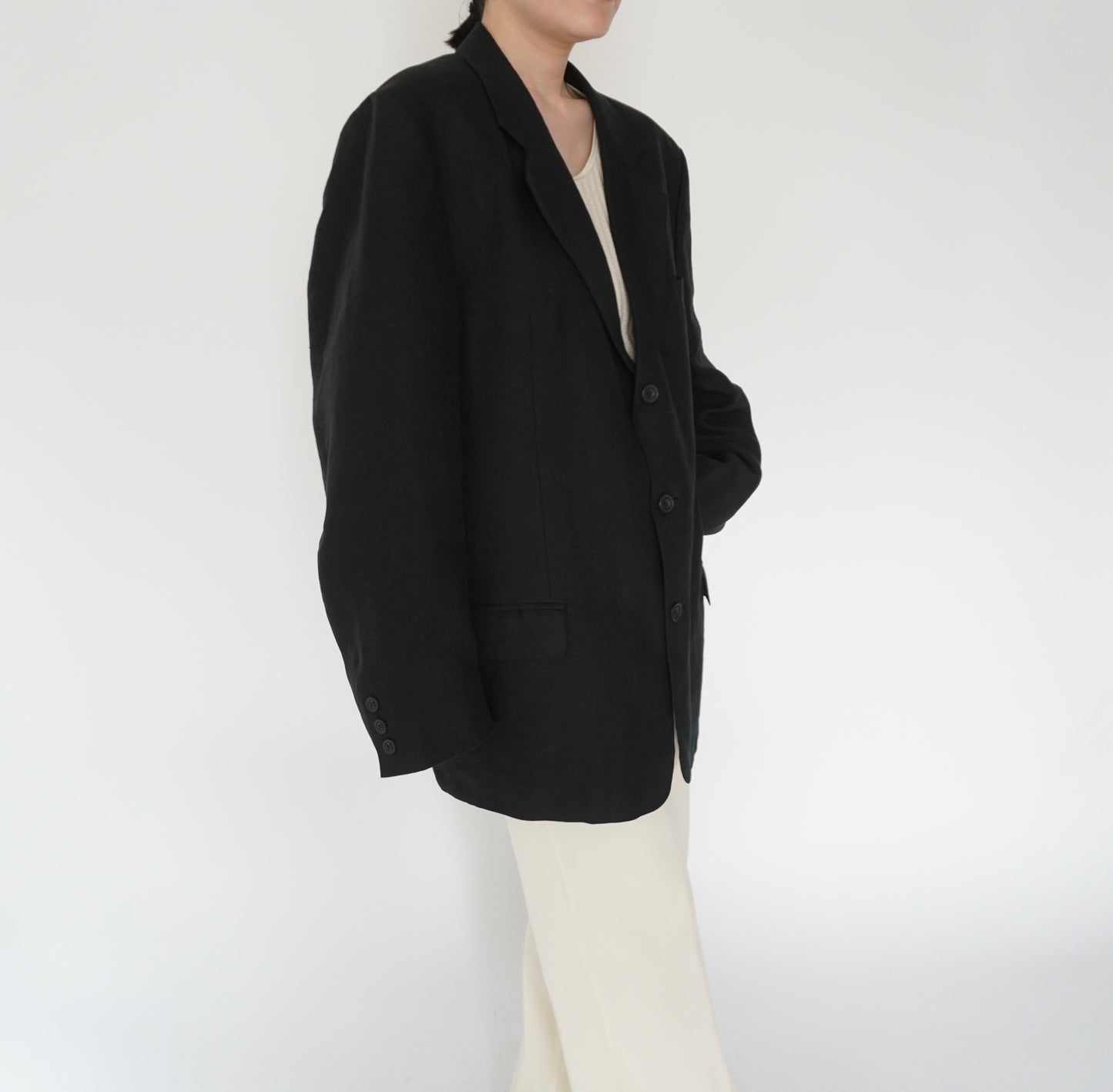 90s Linen Oversized Jacket