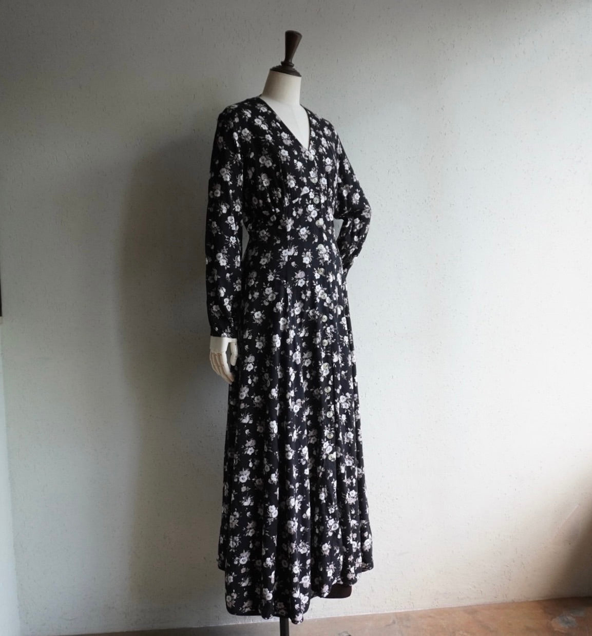 90s Floral Printed Maxi Dress Made in UK