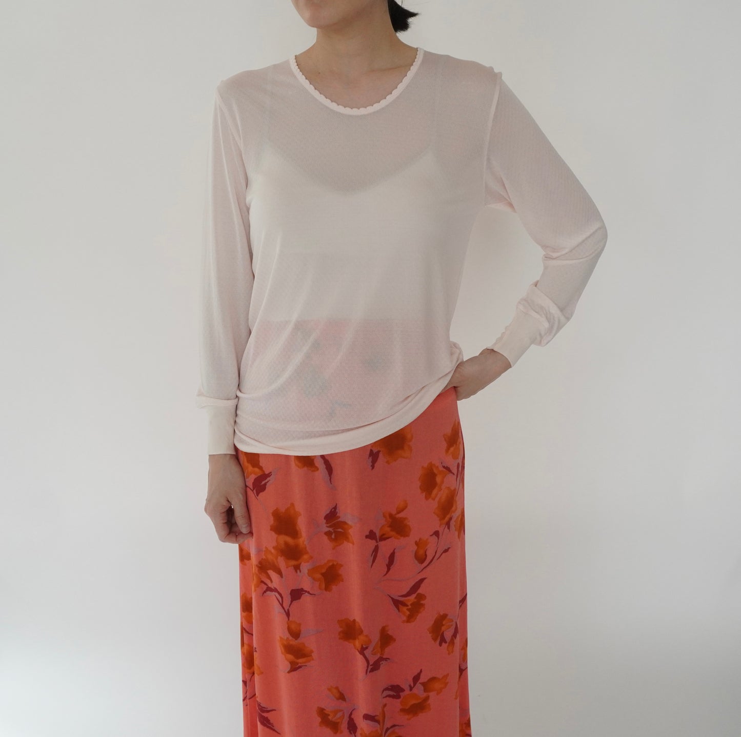 90s Light Pink Silk Top