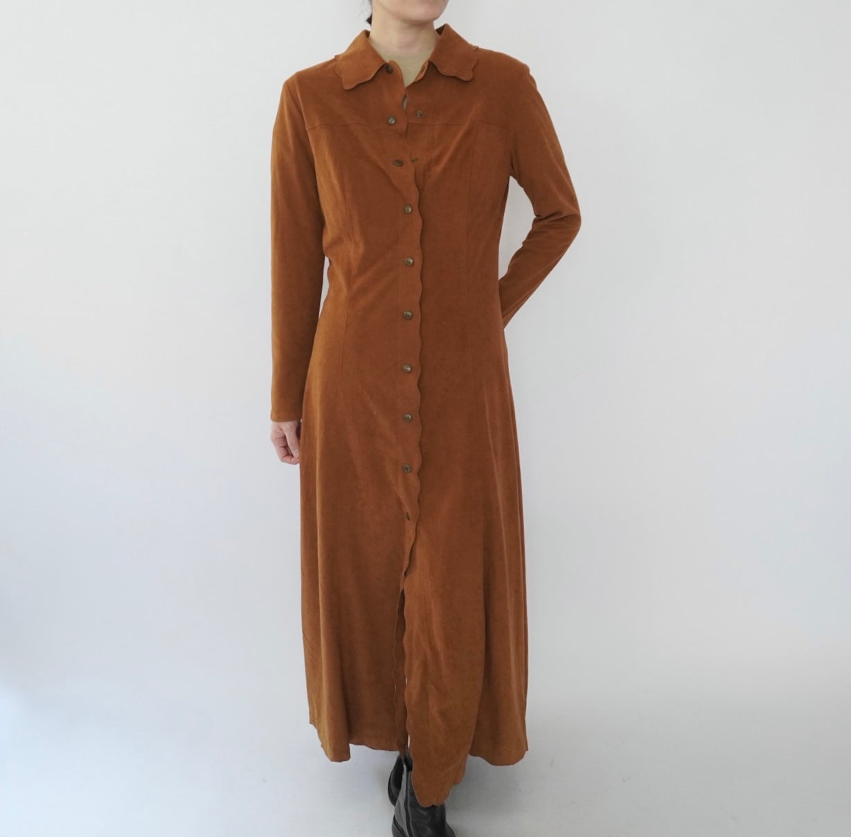 90s "FENDI" Faux Suede Dress Made in Italy