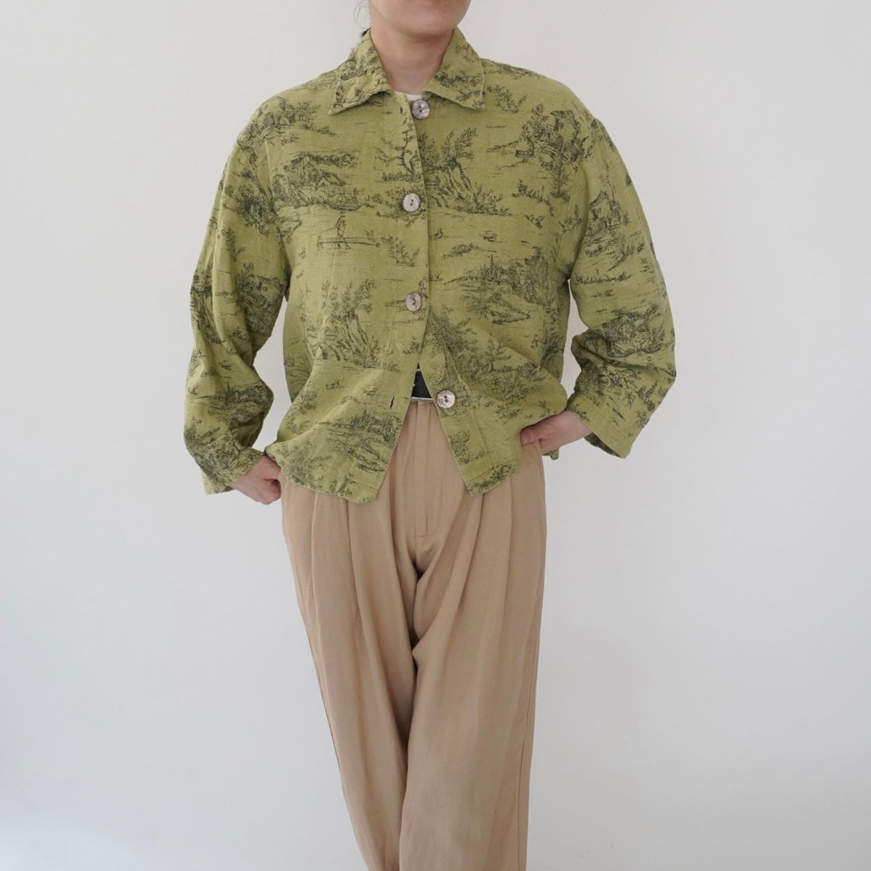90s Pattern Shirt Jacket Made in USA