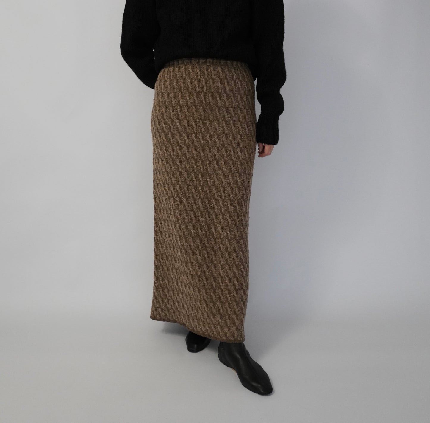 80s Pattern Knit Skirt