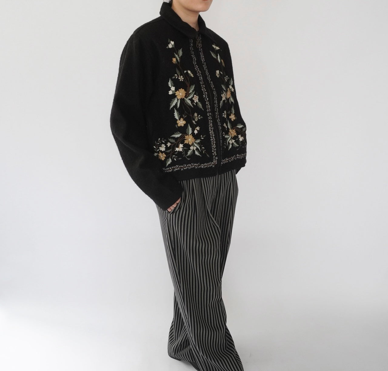 90s Embroidery Wool Jacket