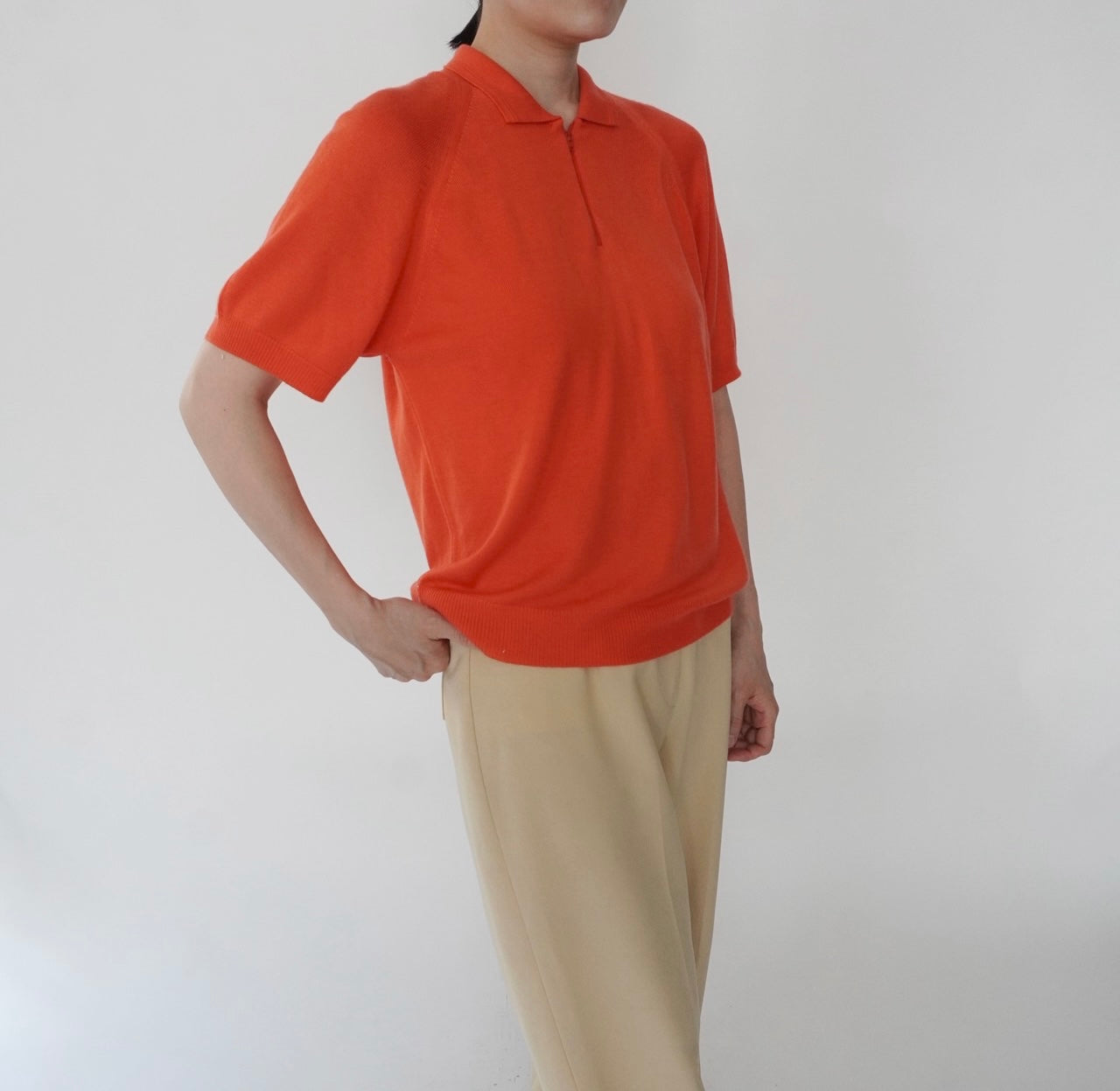 80s Half Zip Design Top Made in USA
