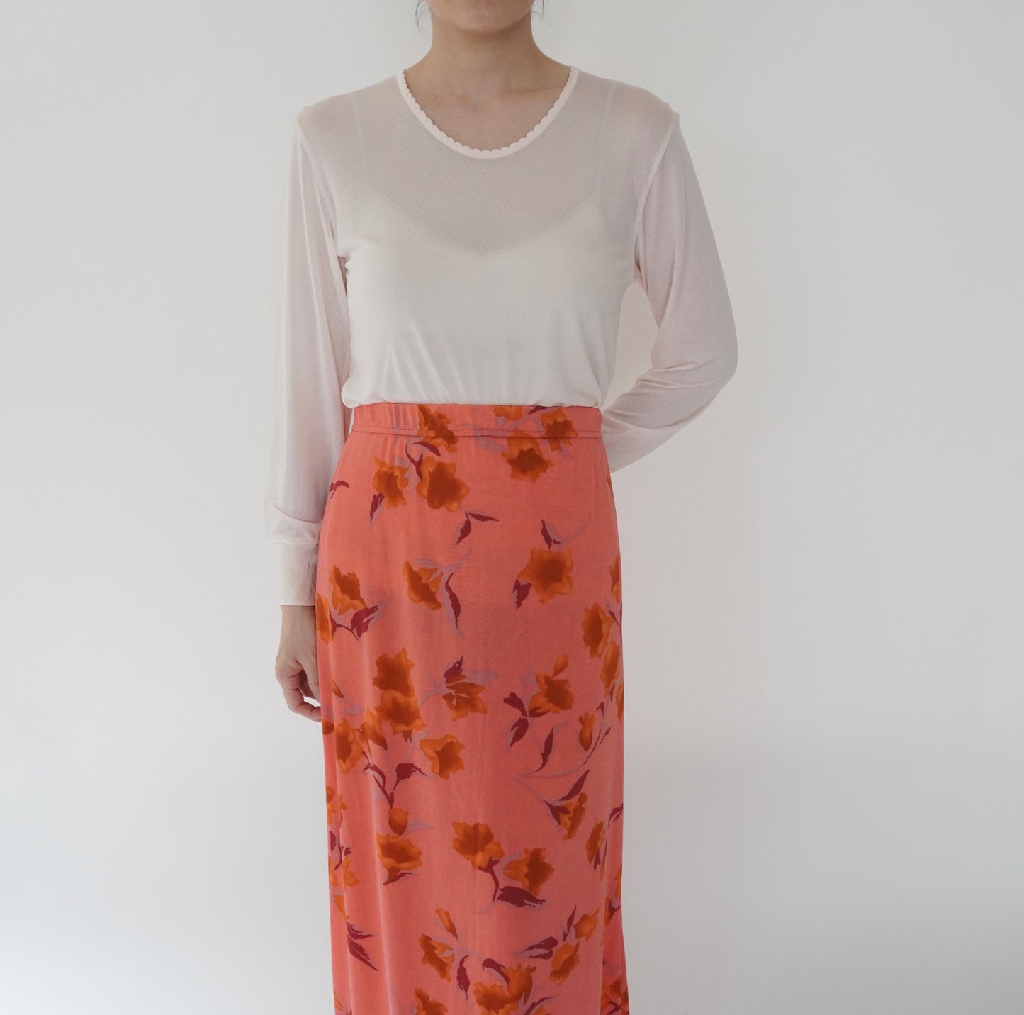 90s Light Pink Silk Top