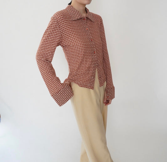 90s Pattern Shirt Made in USA