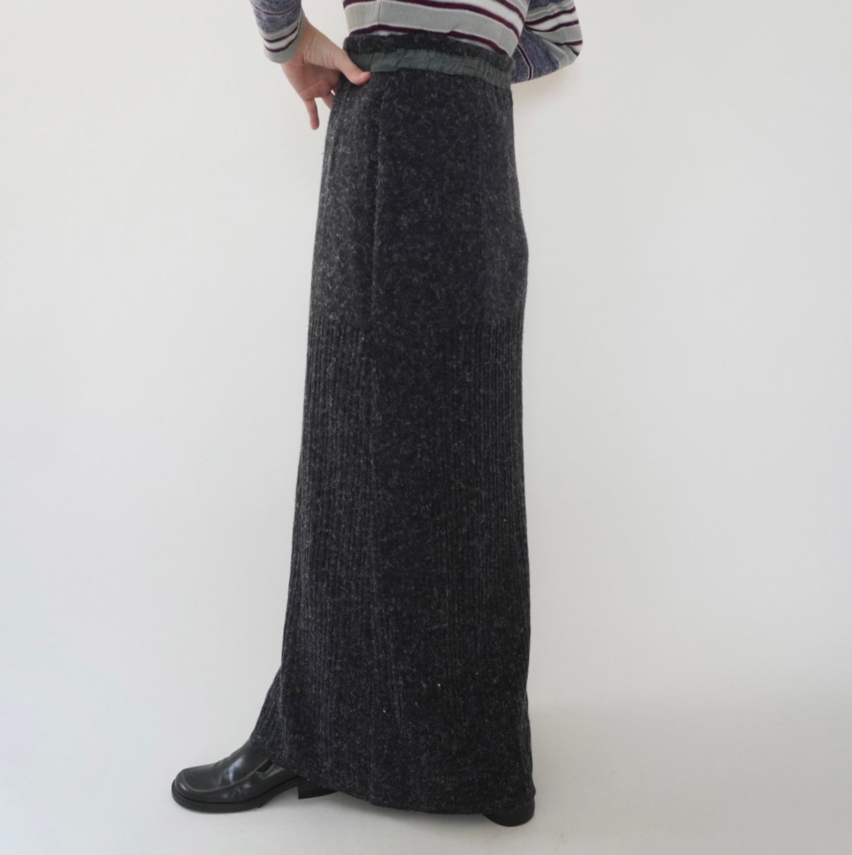 90s EURO Ribbed Knit Maxi Skirt