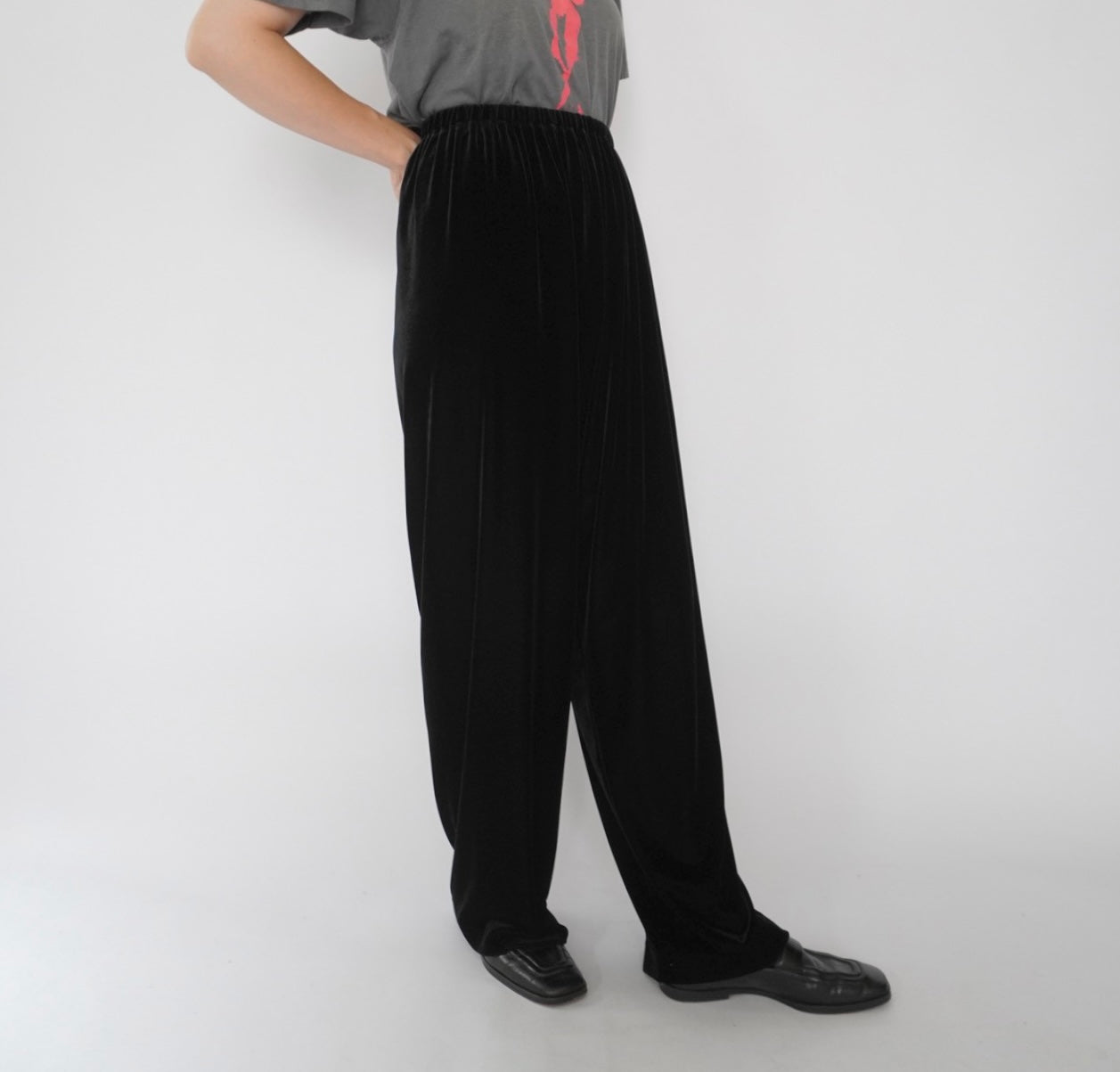 90s Black Velour Pants Made in USA