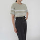 90s Green Striped Top