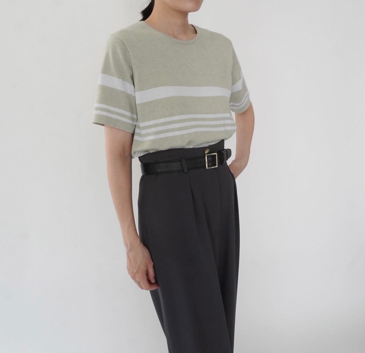 90s Green Striped Top