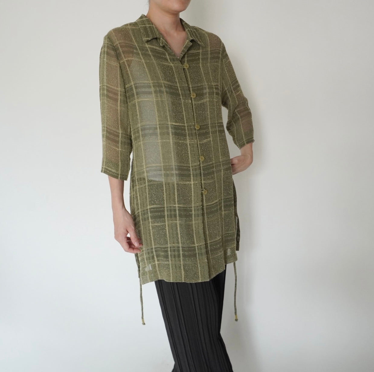90s Plaid Long Shirt, Jacket