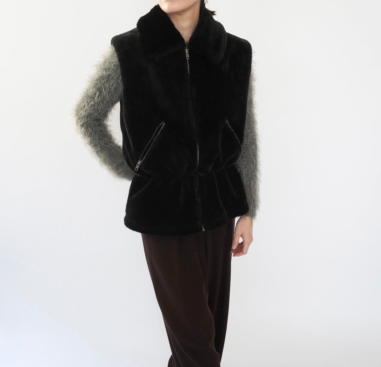 90s Fluffy Fleece Vest