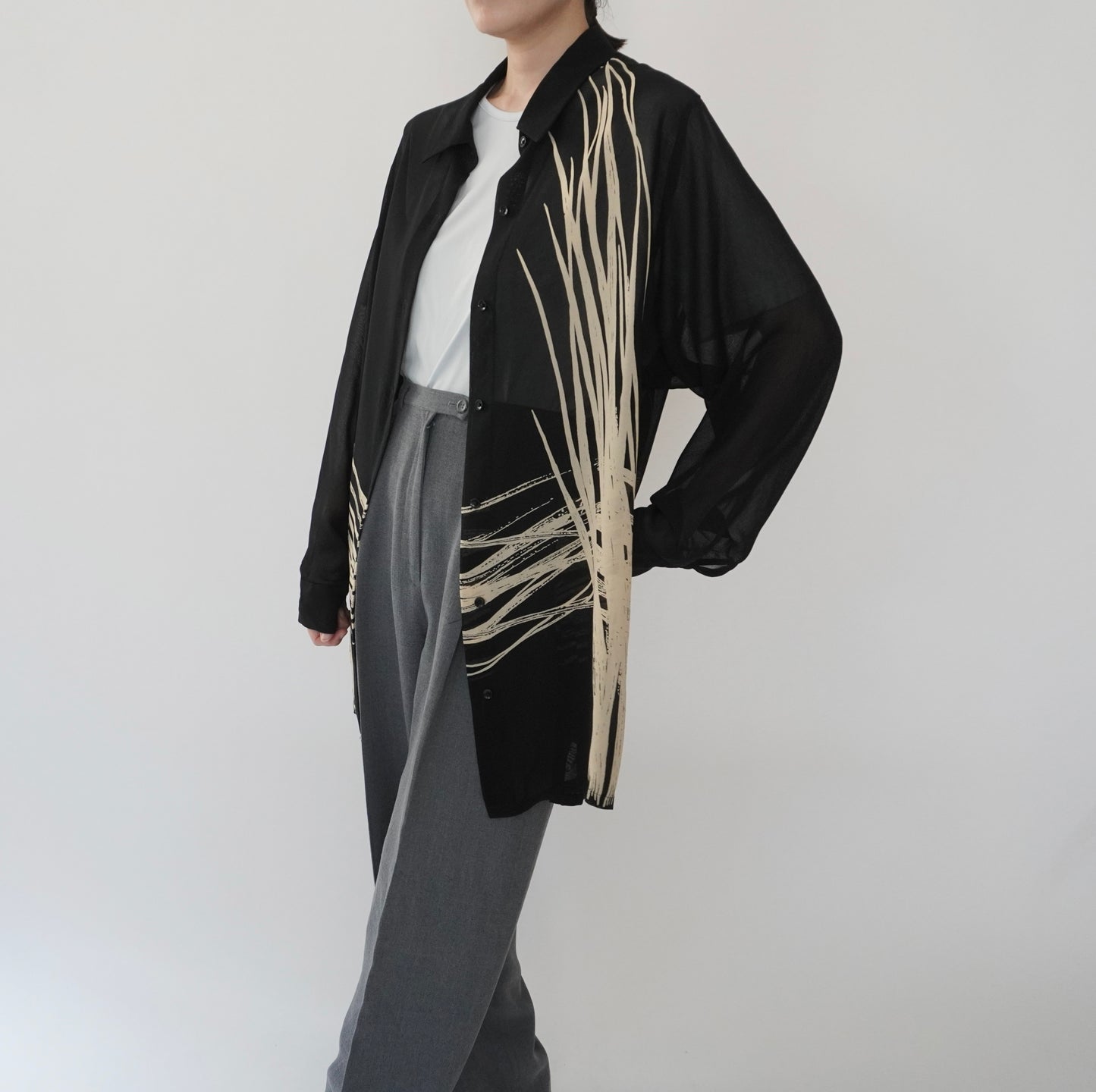 90s Pattern Sheer Shirt