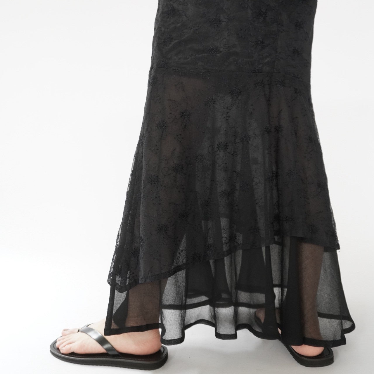 90s EURO Lace Design  Maxi Dress
