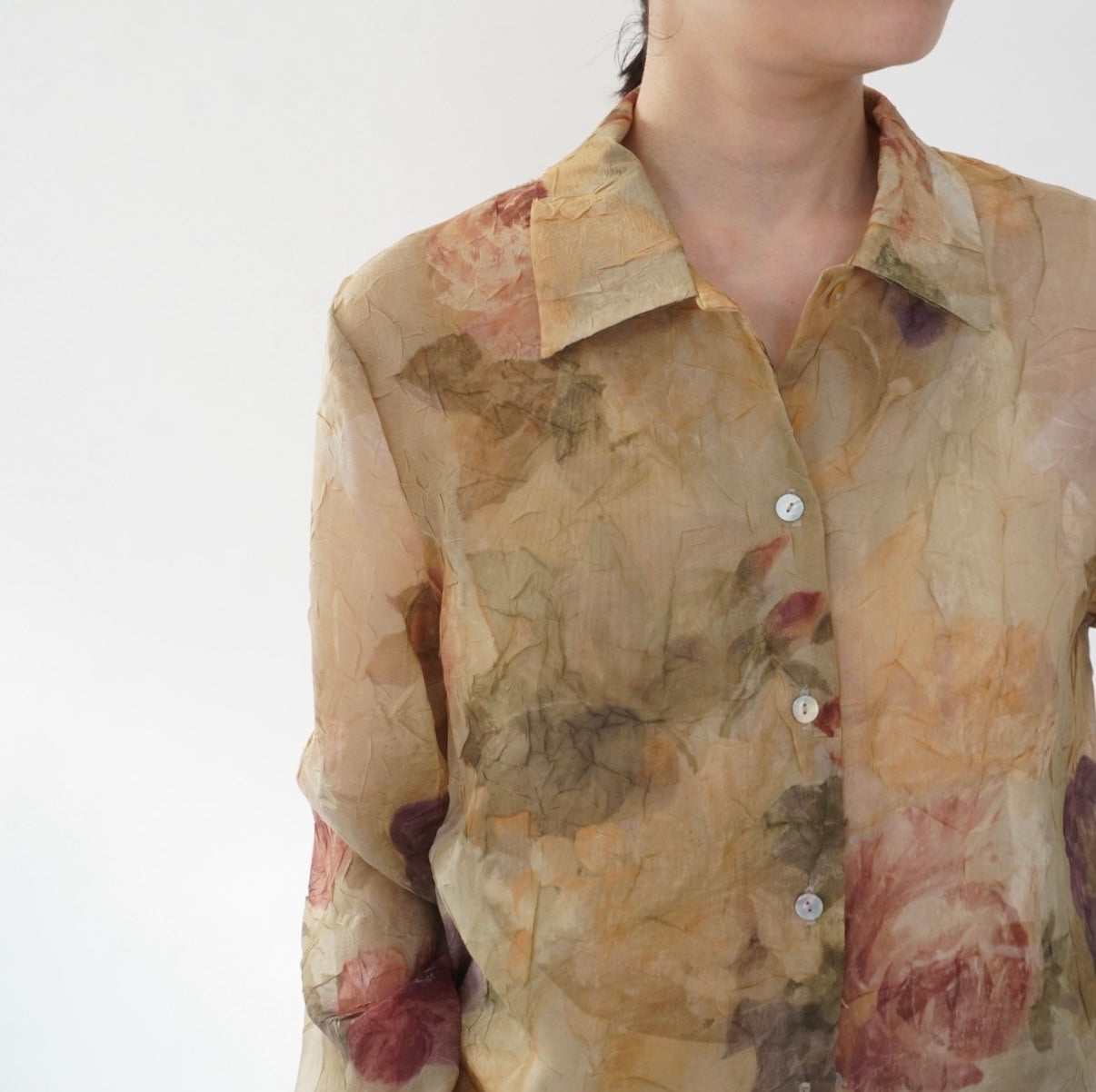 90s Printed Sheer Shirt Made in USA