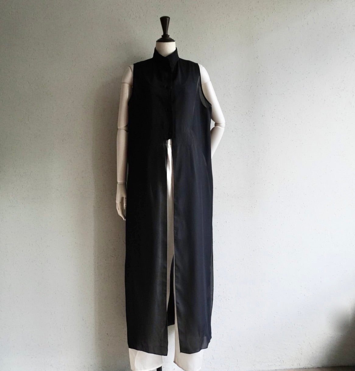90s Sheer Dress,Long Vest Made in Italy