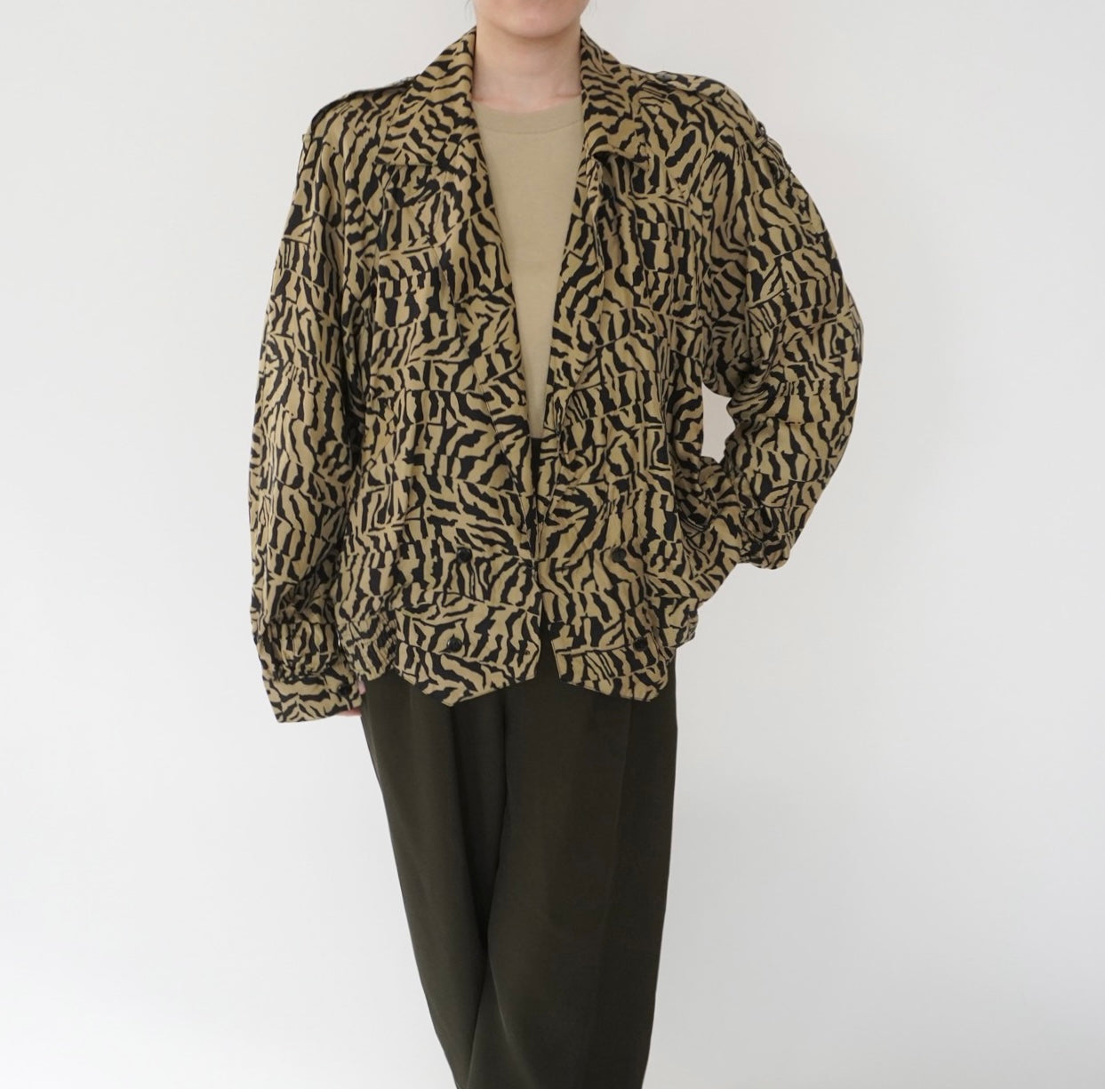 90s Silk Pattern Shirt, Jacket