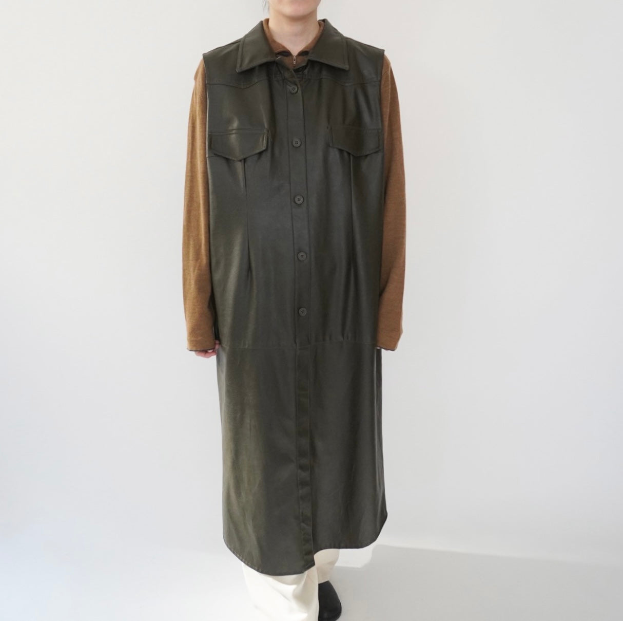 90s Faux Leather Dress Made in Italy