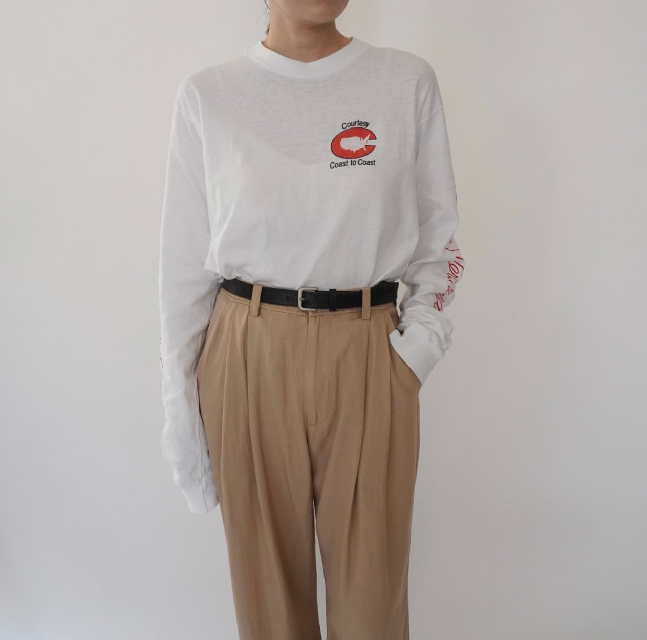 80s Printed Long Sleeves T-shirt Made in USA