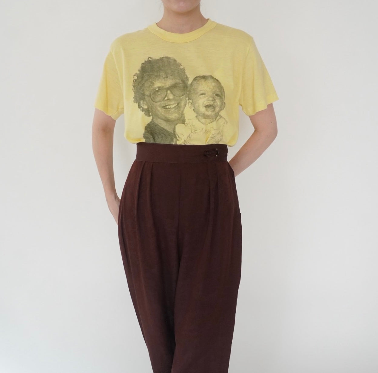 80s Photo Printed T-shirt Made in USA